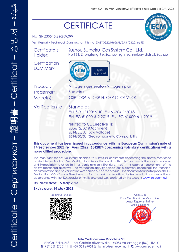 Suzhou Sumairui Gas System Co.,Ltd. Quality Control